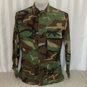 US Army Military Camo Field Jacket Shirt Small Regular